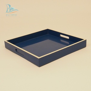 Bandeja de laca de Vietnam azul marino bandeja de servicio de bambú de diseño tradicional para vajilla para sala de estar para restaurantes - Product Image 5