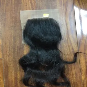 Extensions de cheveux vierges à cuticule alignée avec frontaux, faisceaux de cheveux humains à fermeture frontale en dentelle fabriqués au Vietnam