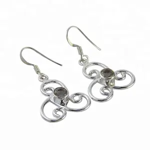 Handmade Solid 925 Sterling <b>Silver</b> <b>Earrings</b> With Unique Crystal Gemstone Design For Anniversaries Parties & Gifts For <b>Women</b> Girl - Product Image 1