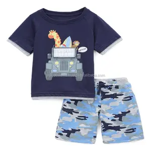Jungen bedrucktes T-Shirt und Tarn shorts Set Winter Jungen Kleidung Set Baby Jungen Sets Kleinkind Jogger Modisch