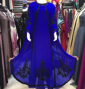 New Hồi Giáo Phụ Nữ Đen Kaftan Hồi Giáo Maxi Dress Dài Tay Áo Arab Abaya Jilbab