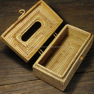 Soporte para servilletas de ratán, caja de pañuelos de mimbre, bonito y barato - Product Image 2
