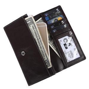 Portefeuille en cuir marron de qualité supérieure avec protection RFID pour femmes, porte-cartes sécurisé pour les voyages et l'usage quotidien, disponible à la vente - Product Image 2