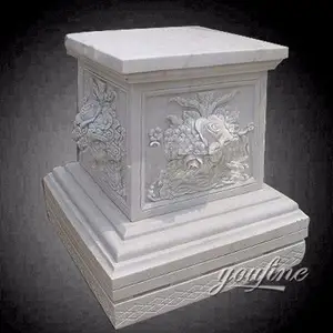 bianco scolpito basi di marmo per sculture