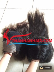 ขายส่งราคามนุษย์ผมวิกผม100% ที่ยังไม่ได้ตรงเนียนผมเต็มลูกไม้วิกผม - Product Image 3