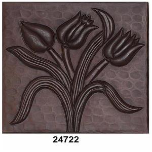 Carreaux de mur en cuivre martelé de conception florale de dessus de table décoratif de haute qualité - Product Image 1