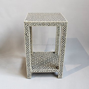 Table d'appoint en bois massif de style moderne avec incrustation d'os de nacre pour meubles de salon à domicile - Product Image 5