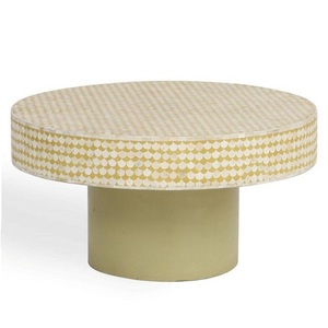 Pequeña mesa de centro de hueso y madera con diseño moderno para muebles de hogar u oficina - Product Image 2
