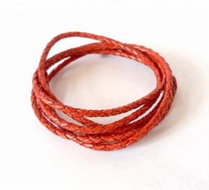 สร้อยคอหนังถักแบบแบนคุณภาพสูงสายหนังถัก3มม. 4มม. 5มม. และเครื่องประดับขนาด8มม. - Product Image 6