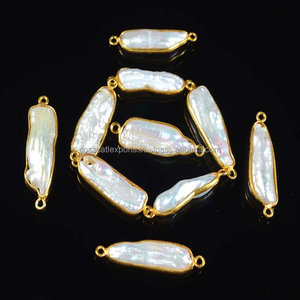 Conectores y Fornituras para Joyería con Bisel de Perlas en Verde/Amarillo/Blanco/Rojo/Rosa - Product Image 2