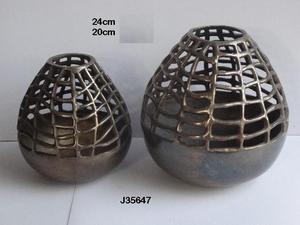 Vase à fleurs décoratif moderne en aluminium moulé avec finition bronze Vase à fleurs en métal décoratif pour la maison Vase à fleurs décoratif - Product Image 4