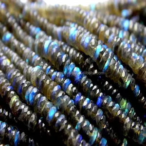 Cuentas de llanta facetadas de labradorita Natural, 19 pulgadas, calidad superior, precio al por mayor - Product Image 1