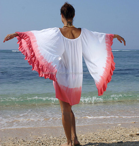 Buy Perfect Dress for Beach Party of Ladies Rayon Tie Dye Short Caftan Beach Cover Ups <b>Poncho</b> in Wholesale Rates - Product Image 2