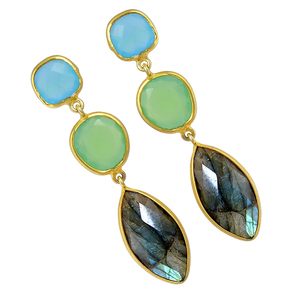 Boucles d'oreilles en pierres précieuses, ensemble de 30 bijoux, clou dagon, bijoux en argent Sterling 925, plaqué or - Product Image 2