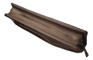 Cartera de cuero genuino para mujer con decoración bordada Característica RFID Cierre de cremallera Forro largo y patrón de caramelo Poliéster - Product Image 4