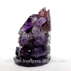Statue en pierre d'améthyste naturelle, Statue de seigneur Ganesha de qualité supérieure, 1 pièce - Product Image 5