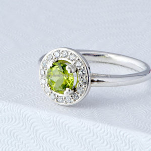 Anillo de piedras preciosas de cuarzo peridoto Plata de Ley 925 Joyería de plata hecha a mano - Product Image 1