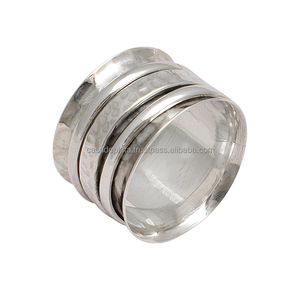 Bague plaquée argent Bague unie en argent sterling 925 Bague design dernier cri pour unisexe. Grossiste Fabrication Par CASA DE PLATA. - Product Image 1