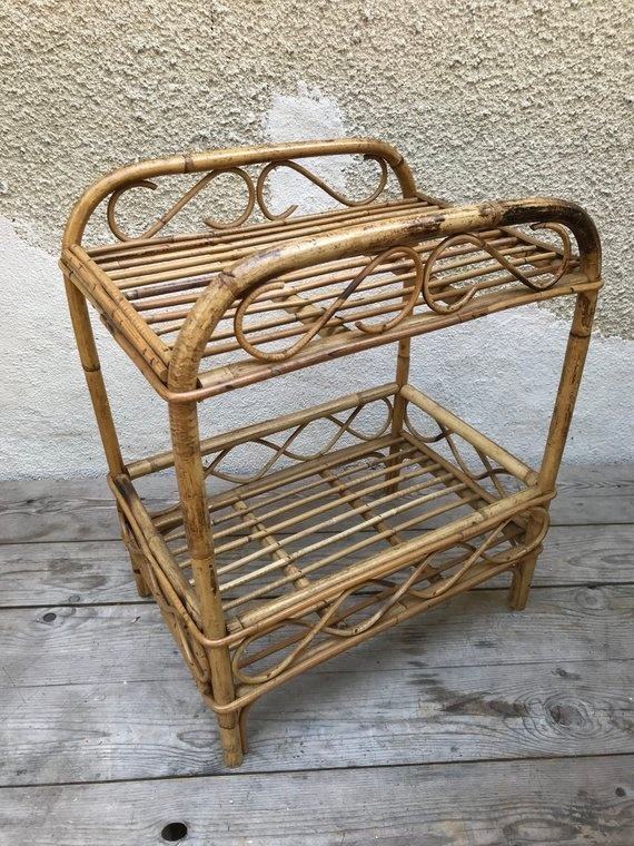 โต๊ะข้างเตียงหวายสไตล์วินเทจยุค 60 จำนวน 2 ชิ้น จากเวียดนาม - Product Image 3