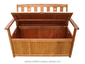 Banco de Jardín de Madera de Gran Capacidad con Reposabrazos, Banco de Almacenamiento para Exteriores para Patio Trasero, Tipo Sofá - Product Image 2