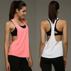 Débardeur de fitness pour femmes, 100% coton, trou de bras bas/profond, couleurs unies assorties - Product Image 2