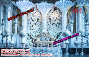 Majestuosa decoración de escenario de boda francesa, fabricante de escenario de boda asiático, conjunto de escenario de boda Simple, decoración, precio directo de fábrica, Reino Unido - Product Image 4
