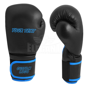 Guantes de boxeo con logotipo personalizado, guantes de boxeo con recorte azul de cuero sintético, guantes de boxeo para entrenamiento de clubes deportivos, Cleto ganador - Product Image 1