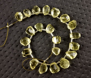 Perles de pépites de Quartz de citron à facettes naturelles pour collier, Bracelet, boucle d'oreille, bijoux de bricolage, perle de fabrication indienne - Product Image 2