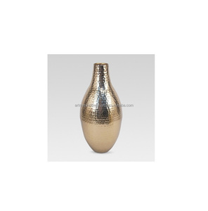 Florero dorado de aluminio de último diseño, florero pequeño de METAL para decoración de boda, maceta de METAL - Product Image 2