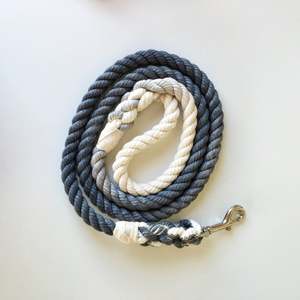 Elegant Luxury Grey Solid Ombre or Marbled Cotton Rope <b>Dog</b> <b>Leash</b> Natural Hand Proof Dai for <b>Dog</b> Rope <b>Leash</b> - Product Image 1