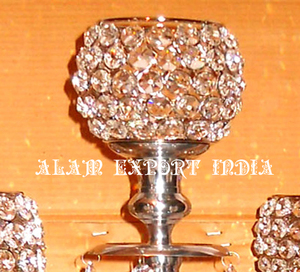 Latest Design <b>Top</b> Creative Alam Export India Handmade Metal Aluminum Candelabra 5 Arms <b>Crystal</b> Bowl Wedding Use Tabletop - Product Image 2