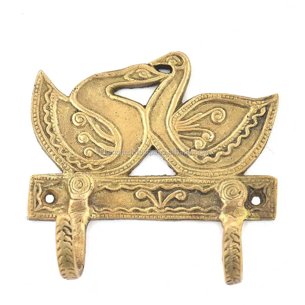 Высокое Качество Латунный настенный крючок Золотой держатель для ключей Лебеди Дизайн настенный держатель и вешалка в оптовых BTH-179