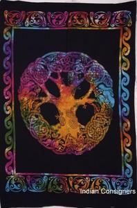 Póster de tapiz pequeño árbol celta Floral hecho a mano de algodón para colgar en la pared decoración del hogar mantel multicolor de consignadores indios - Product Image 4