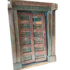 Modern-<b>Industrial</b> Antique Wood Door Hand Carved Old Design for Home <b>Bar</b> Dining Office or Living Room Use - Product Image 4