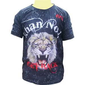 Super Premium High Quality Sublimation Printing T-Shirts /Lion Print khan No.1 Get Back Intl Dye Sublimation T-Shirts Breathable