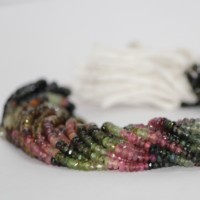 4mm 5mm Tourmaline de pastèque naturelle à facettes Rondelle perles de pierres précieuses brin en gros Semi précieux pour la fabrication de bijoux en ligne