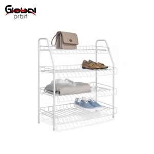 Modern Simple Designs Vinyl Coated <b>Boot</b> Tidy <b>Storage</b> Stand 4 Tier Metal Shoe Rack for Living Room - Product Image 1