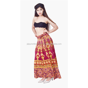 กระโปรงผ้าฝ้ายยาวสีแดงมายากล-ขนาดบวกและคุณสมบัติคลอดบุตร - Product Image 3