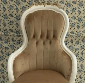 Silla curvada de madera de caoba, brazo antiguo, estilo francés - Product Image 3