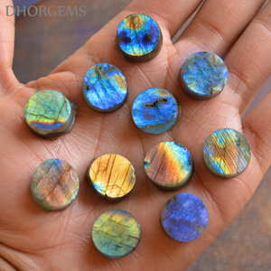 Pierres précieuses labradorite naturelles, 30 pièces, différentes formes de pièces de monnaie, pour la fabrication de bijoux, vente en gros - Product Image 1