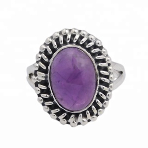 Latest Design 925 Sterling Silver <b>Amethyst</b> Eternity Vermeil <b>Ring</b> Beautiful Fashionable Oval Shape Gemstone Jewelry for Weddings - Product Image 2