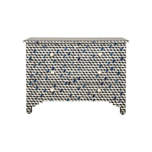 Tiroir en bois fait main avec incrustation de os indiens de bonne qualité |   Table de chevet décorative, commode de luxe pour la maison - Product Image 2