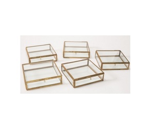 Glass Photo Box with Metal Frame for <b>Jewelry</b> <b>Storage</b> Decoration - Product Image 1