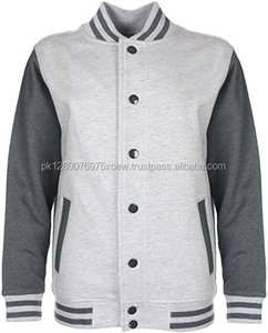 เสื้อแจ็กเก็ตเบสบอลสไตล์วิทยาลัย,เสื้อคลุมทำจากผ้าวูลมีแขนทำจากหนังสัตว์ - Product Image 2