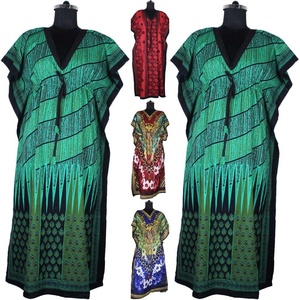 Imprimé sans manches coton indien long caftan 2025 robes populaires Top qualité main bloc imprimé Floral Design caftan taille libre - Product Image 2