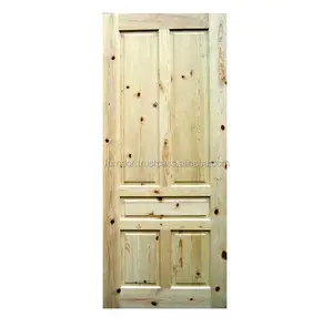 좋은 품질을 % s 가진 대중적인 주요한 도매 제조자 5 패널 현대 작풍 Knotty 소나무 실내 입구 단단한 나무로 되는 문