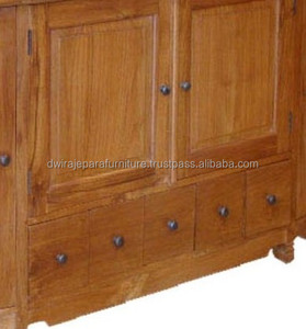 เฟอร์นิเจอร์ไม้สักในร่มอินโดนีเซียของตู้ทีวียืนทำจากไม้สักแข็ง - Product Image 3