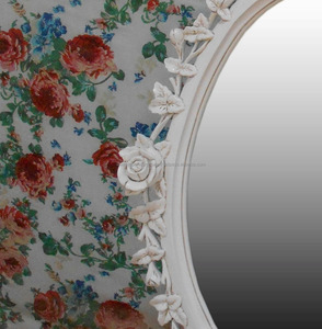 Espejo tallado blanco de caoba de Indonesia, dormitorio, muebles franceses, estilo-blanco, muebles Vintage - Product Image 3