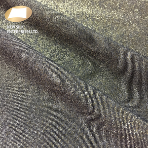 Negro y oro brillante de nylon 100D elastán. Interior brillo jersey stretch metálicos lurex tejido de punto 160gsm - Product Image 2