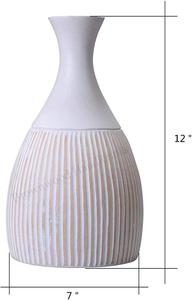 Fabricante exportador bajo precio antiguo hogar decorativo hecho a mano de madera florero de mesa Natural Mango madera piso florero regalo - Product Image 3